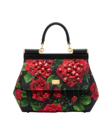 Dolce & Gabbana Sicily Small embellished floral top-handle bag | Thumbnail 1 Dolce & Gabbana Sicily Small embellished floral top-handle bag | Thumbnail 1