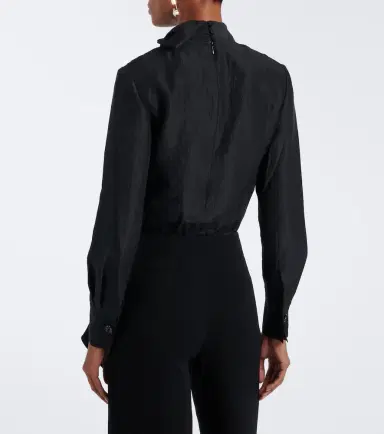 Roland Mouret Bow-detail jacquard ramie and silk bodysuit | Thumbnail 6 Roland Mouret Bow-detail jacquard ramie and silk bodysuit | Thumbnail 6