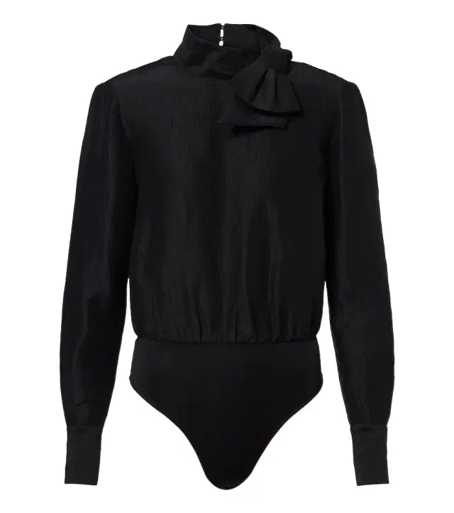 Roland Mouret Bow-detail jacquard ramie and silk bodysuit