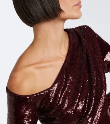 Roland Mouret Draped sequined asymmetric top | Thumbnail 5 Roland Mouret Draped sequined asymmetric top | Thumbnail 5