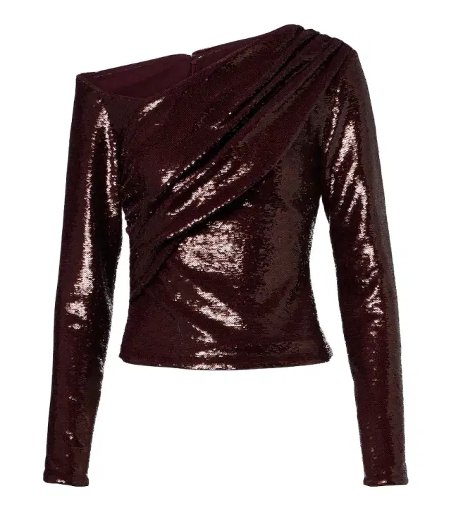 Roland Mouret Draped sequined asymmetric top