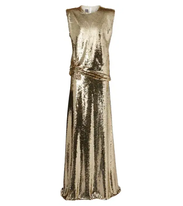 Monique Lhuillier Sequined embellished gathered gown