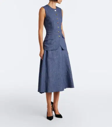 Carolina Herrera Linen, wool, silk, and cashmere vest | Thumbnail 2