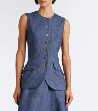 Carolina Herrera Linen, wool, silk, and cashmere vest | Thumbnail 3