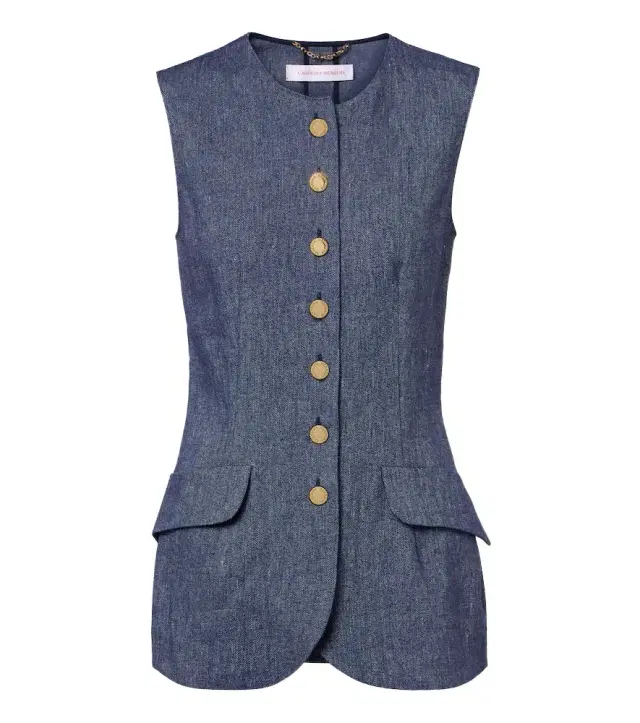 Carolina Herrera Linen, wool, silk, and cashmere vest