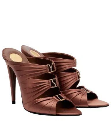 Saint Laurent Emilie crêpe satin mules | Thumbnail 1 Saint Laurent Emilie crêpe satin mules | Thumbnail 1