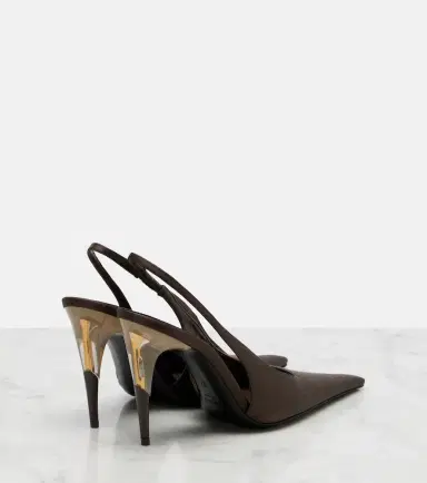 Saint Laurent Goya crêpe satin slingback pumps | Thumbnail 2 Saint Laurent Goya crêpe satin slingback pumps | Thumbnail 2