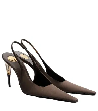 Saint Laurent Goya crêpe satin slingback pumps | Thumbnail 1 Saint Laurent Goya crêpe satin slingback pumps | Thumbnail 1