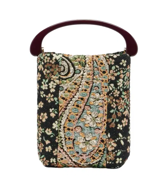Dries Van Noten Micro floral jacquard top-handle bag