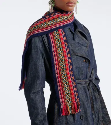 Dries Van Noten Wool jacquard scarf | Thumbnail 4 Dries Van Noten Wool jacquard scarf | Thumbnail 4