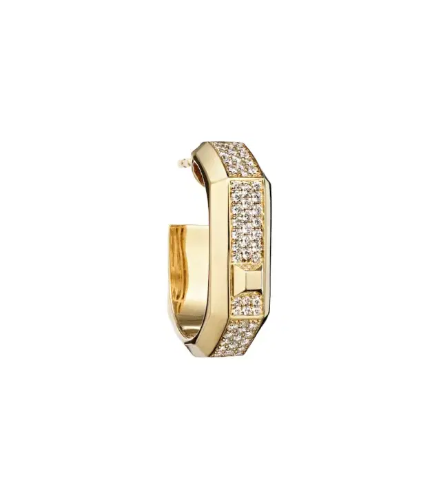 Messika Moderniste 18kt gold single hoop earring with diamonds