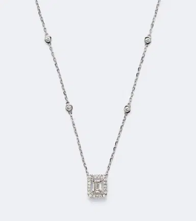 Messika Joy 18kt white gold pendant necklace with diamonds | Thumbnail 3 Messika Joy 18kt white gold pendant necklace with diamonds | Thumbnail 3