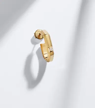 Messika Moderniste Small 18kt gold single hoop earring with diamond | Thumbnail 5 Messika Moderniste Small 18kt gold single hoop earring with diamond | Thumbnail 5