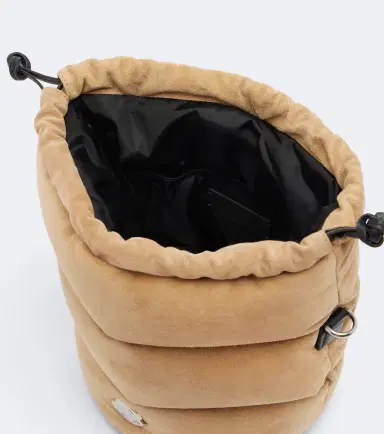 Moncler Caradoc Small suede down bucket bag | Thumbnail 3