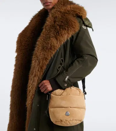 Moncler Caradoc Small suede down bucket bag | Thumbnail 5