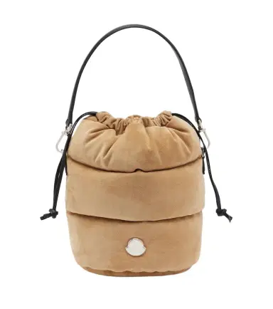Moncler Caradoc Small suede down bucket bag | Thumbnail 1