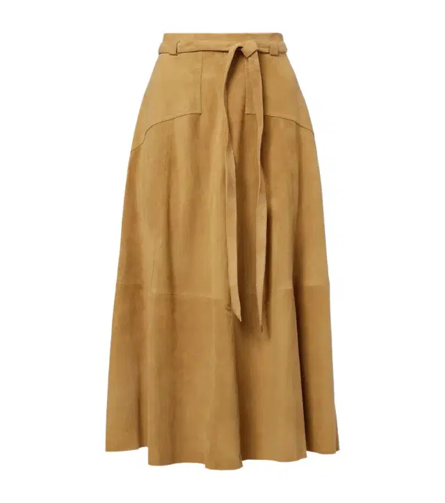 Polo Ralph Lauren Belted suede midi skirt