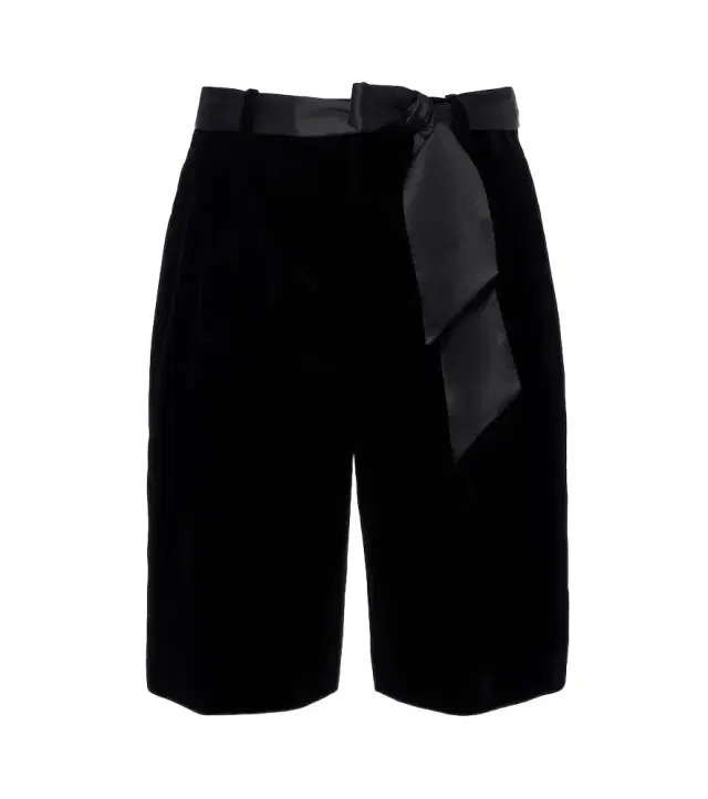 Saint Laurent Belted velvet Bermuda shorts