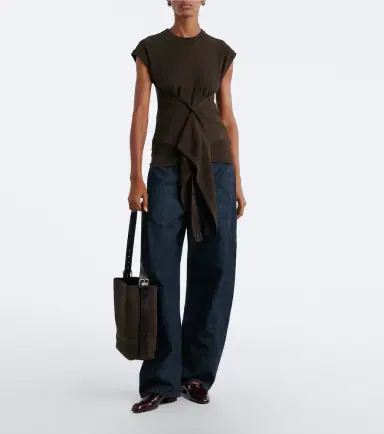 Lemaire Belted Medium leather tote bag | Thumbnail 4