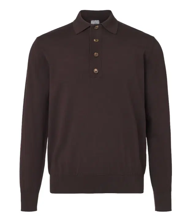 Eleventy Cotton and cashmere polo sweater