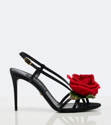 Dolce & Gabbana Floral-appliqué satin slingback sandals | Thumbnail 2 Dolce & Gabbana Floral-appliqué satin slingback sandals | Thumbnail 2