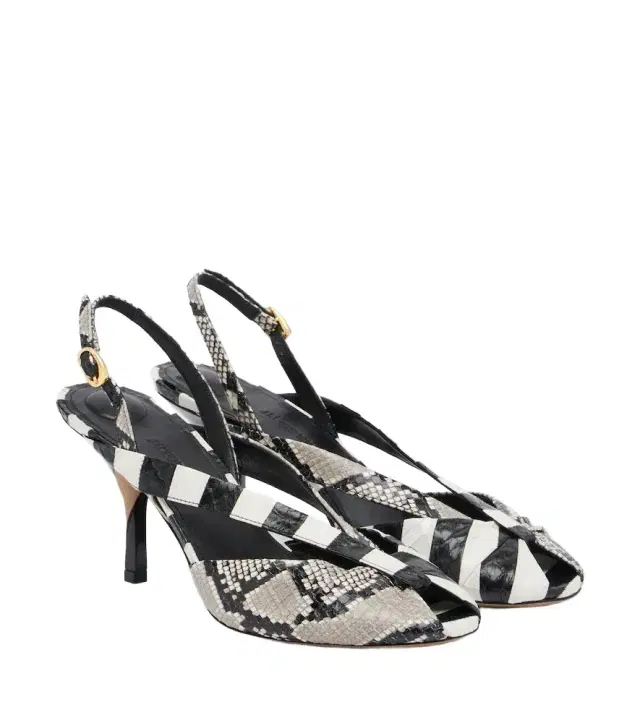 Jacquemus Poisson snake-effect leather slingbacks