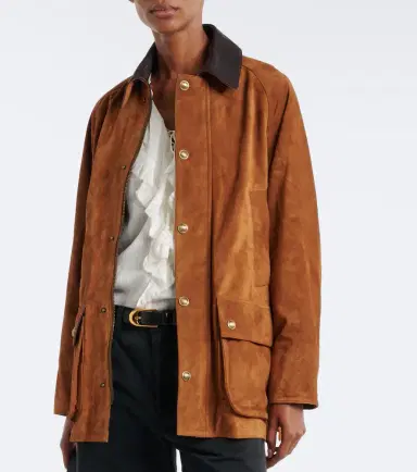 Nili Lotan Kedem leather-trimmed suede jacket | Thumbnail 2 Nili Lotan Kedem leather-trimmed suede jacket | Thumbnail 2