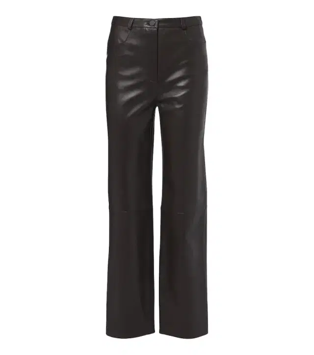 Cobe leather straight pants