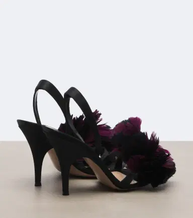 Gianvito Rossi Floral-appliqué satin slingback sandals | Thumbnail 2 Gianvito Rossi Floral-appliqué satin slingback sandals | Thumbnail 2