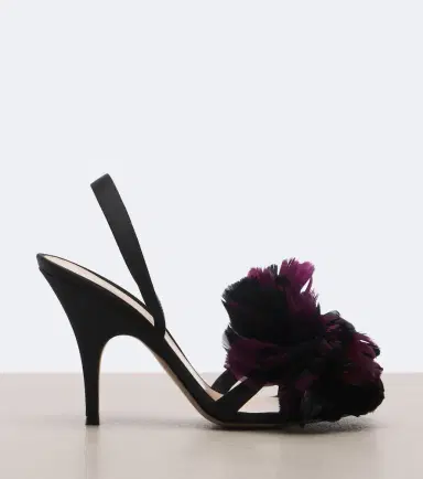 Gianvito Rossi Floral-appliqué satin slingback sandals | Thumbnail 3 Gianvito Rossi Floral-appliqué satin slingback sandals | Thumbnail 3