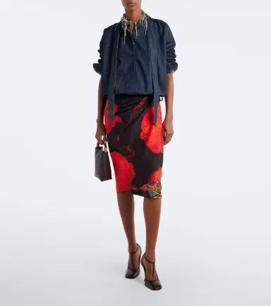 Dries Van Noten Printed silk wrap skirt | Thumbnail 2