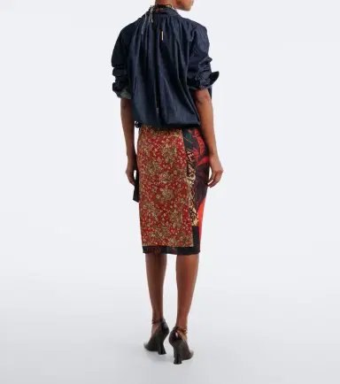 Dries Van Noten Printed silk wrap skirt | Thumbnail 6