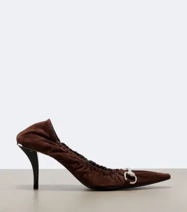 Gucci Vittoria Horsebit suede pumps | Thumbnail 2