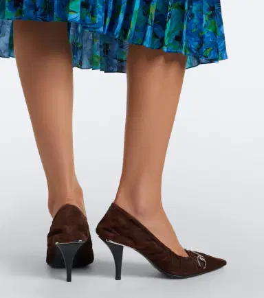 Gucci Vittoria Horsebit suede pumps | Thumbnail 6