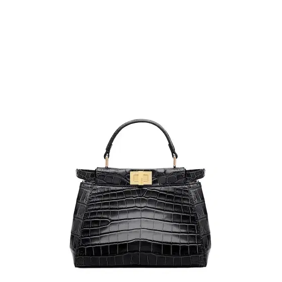 Iconic small Peekaboo bag made of exquisite, black