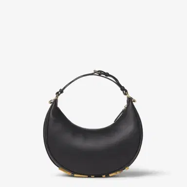Fendi Small hobo bag made of soft, black leather, decorated | Thumbnail 3
