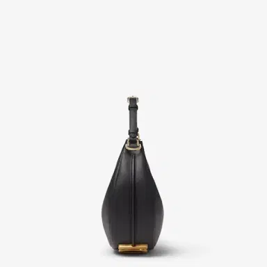 Fendi Small hobo bag made of soft, black leather, decorated | Thumbnail 4