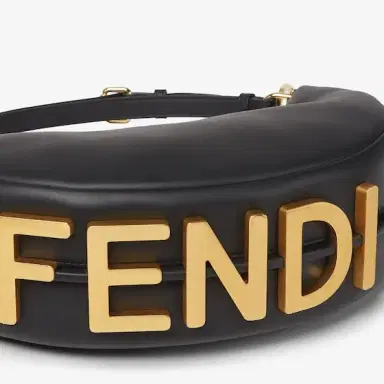 Fendi Small hobo bag made of soft, black leather, decorated | Thumbnail 6