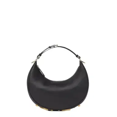 Fendi Small hobo bag made of soft, black leather, decorated | Thumbnail 1