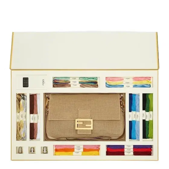 Fendi Iconic Baguette® bag made of perforated cotton