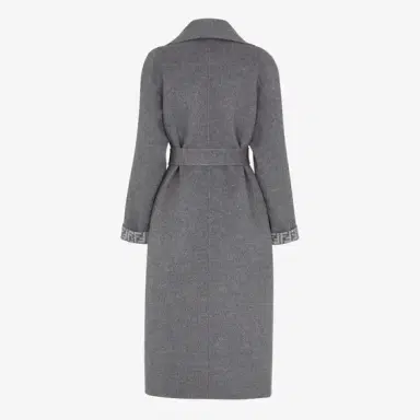 Fendi Midi coat with a large shawl collar and matching belt at | Thumbnail 2 Fendi Midi coat with a large shawl collar and matching belt at | Thumbnail 2