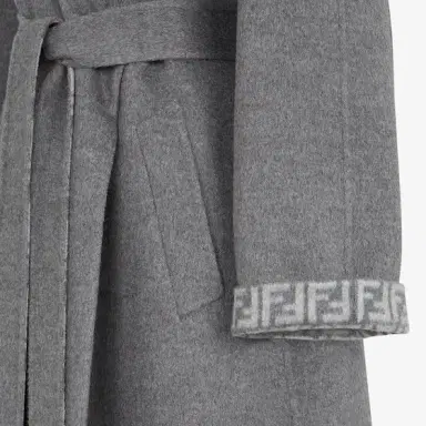 Fendi Midi coat with a large shawl collar and matching belt at | Thumbnail 3 Fendi Midi coat with a large shawl collar and matching belt at | Thumbnail 3