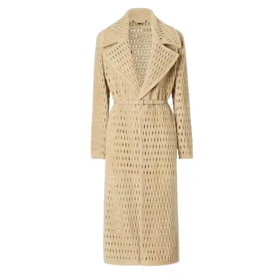 Fendi Wrap midi coat with wide lapel collar and matching belt