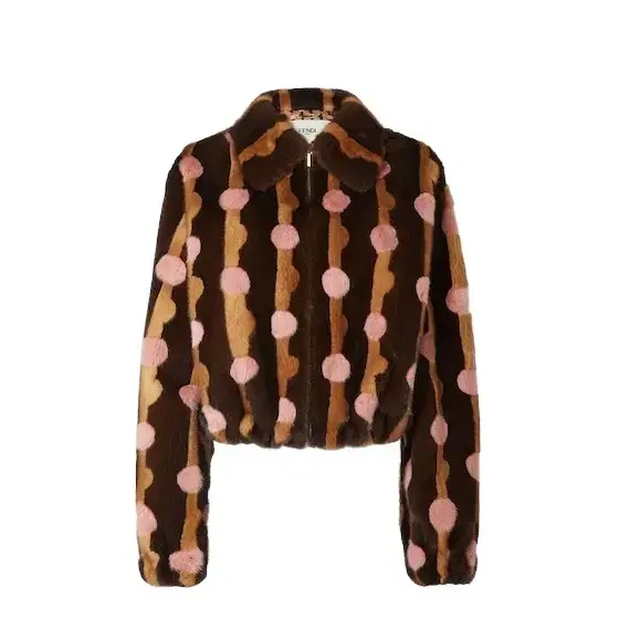 Fendi Cropped jacket with shirt collar, long cocoon sleeves