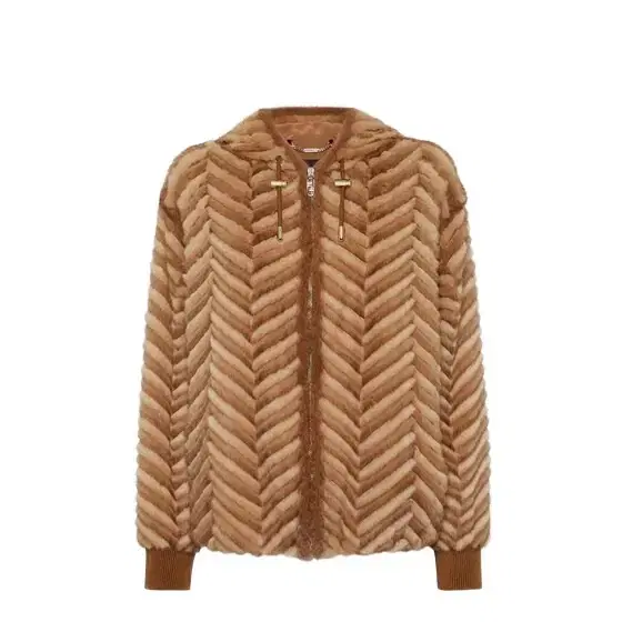 Jacket with drawstring hood and edge