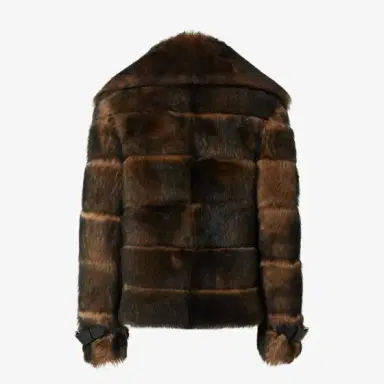 Fendi Aviator jacket with wide collar fastened with leather | Thumbnail 2