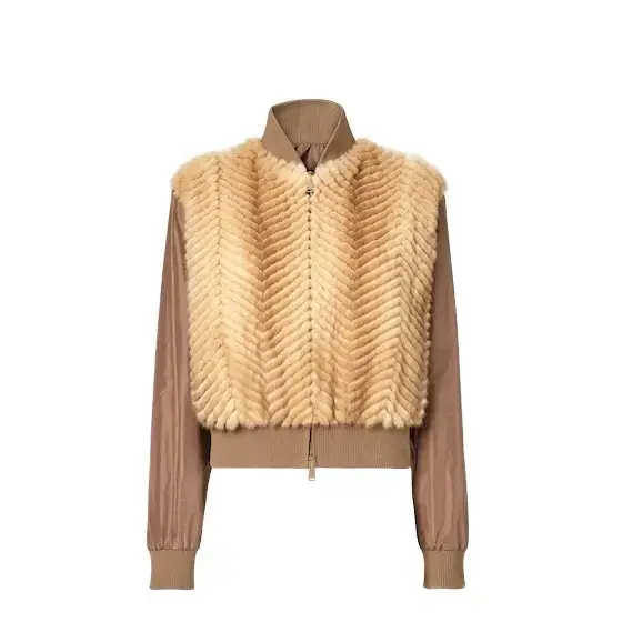 Fendi Bomber jacket with rib-knit collar and edges