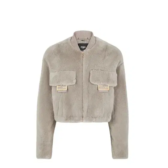 Fendi Cropped jacket with bomber jacket knit collar