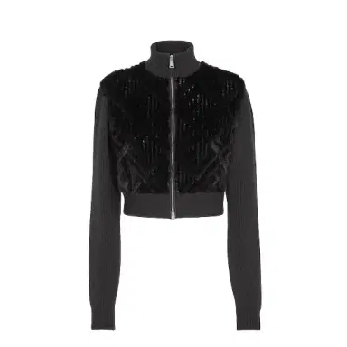 Fendi Cropped jacket with high collar and long sleeves | Thumbnail 1