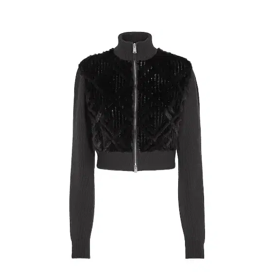 Fendi Cropped jacket with high collar and long sleeves